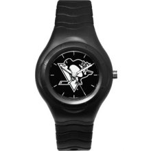Pittsburgh Penguins Shadow Black Sports Watch with White Logo LogoArt