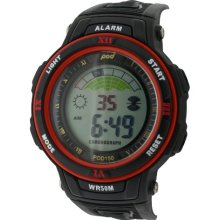 Pod Men's Quartz Watch With Lcd Dial Digital Display And Black Strap Pod150/A