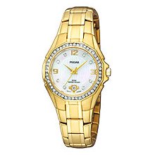 Pulsar Crystal Collection Gold-tone Bracelet Mother-of-pearl Dial Women's watch #PXT800