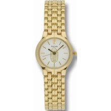 Pulsar Ladies Gold Tone Guadalupe Stainless Steel White Dial Dress Watch PRS568XGL