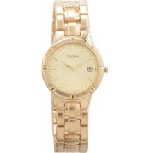 Pulsar Men's Gold Tone Stainless Steel Sport Watch Gold Dial PXD570