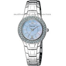 Pulsar Pxt675 By Seiko Ladies Watch Pxt 675 Swarovski Crystal Mop & Boxed