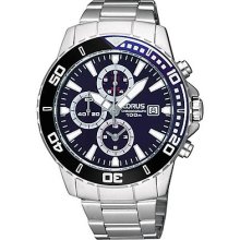 Pulsar Sports Watch Blue Ss Chr Brac