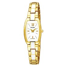 Pulsar Womens Analog Stainless Watch - Gold Bracelet - White Dial - PEGF28
