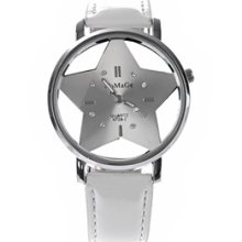 Quartz Wrist Watch Star Dial PU leather Watch Band