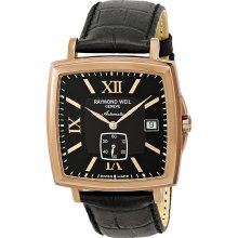 Raymond Weil Tradition Automatic Black Dial 18 kt Rose Gold-Plated Mens Watch 2836-PP-00207