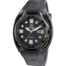 Reactor Heavy Water Men's Watch - Black Rubber Strap - Black Nitride Plated - Black Coral Dial - 71501