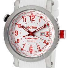 Red Line Men's 18003-02rd-wh Compressor World Time White Silicone Watch $550