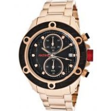 Red Line Men's Carbon Brake Chronograph Black Dial Rose Gold Tone Ion