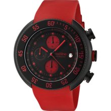 Red Line Men's Driver Chronograph Black Dial Black Ip Case Red Silicon