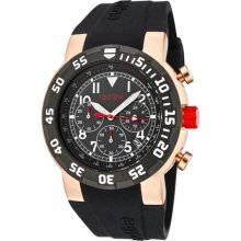 Red Line Men's RPM Chronograph Silicone Round Watch Case Color: Rose gold, Hand Color: Rose gold/red/red and rose gold