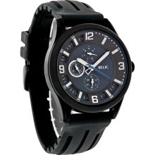 Relic By Fossil Mens Black Multi-Function Quartz Rubber Band Watch ZR15554