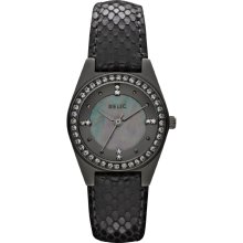 Relic Ladies Black Leather Band with Black Dial Watch