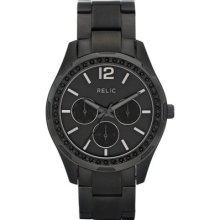 Relic Womens Starla Black Stainless Steel Chronograph Watch Black