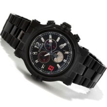 Renato Men's T-Rex Limited Edition Swiss Quartz Chronograph Moon Phase Bracelet Watch BLACK
