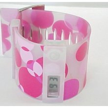 Retro Ladies Wide Band Digital Quartz Wristwatch