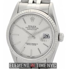 Rolex Datejust Stainless Steel 36mm Silver Tuxedo Stick Dial Circa 1996