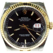 Rolex Datejust Yellow Gold and Steel 116233 Diamond Watch Collection