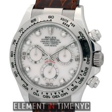 Rolex Daytona 18k White Gold MOP Diamond Dial Circa 2005