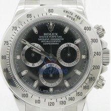 Rolex Daytona Black Index Dial Oyster Bracelet Mens Watch