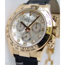 Rolex Daytona Mother-or-pearl Diamond Black Strap 116518 Watch Chest