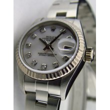 Rolex Ladies Datejust Mother Of Pearl Diamond 79174 Watch Chest