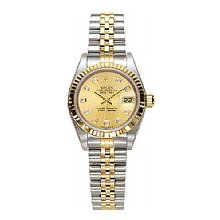 Rolex Ladies Datejust Two Tone Unworn Watch Champagne Diamond dial