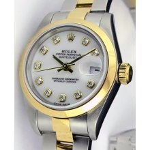 Rolex Ladies Datejust White Diamond Dial 69163 WatchChest 26mm