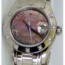 Rolex Ladies PearlMaster Tahitian Mother-of-Pearl Roman 80319 WatchChest