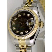 Rolex Lady Datejust Tahitian Mother of Pearl Diamond 179173 WatchChest