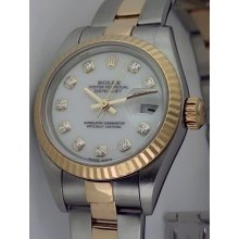 ROLEX Lady Datejust White Diamond 69173 Oyster WATCH CHEST