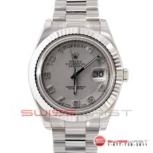 Rolex Men's 18K White Gold Day Date President 2 w/ Ivory Arabic Dial