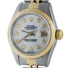 Rolex Oyster Perpetual Datejust 69173 Two-tone Mop Swiss Automatic Ladies Watch