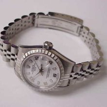 Rolex Oyster Perpetual Datejust Ladies, S/steel White Dial Jubille Bracelet