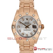 Rolex Pearlmaster Masterpiece Rose Gold MOP Dial 12 Diamond Bezel