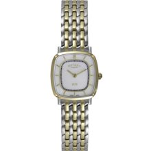 Rotary Ladies Ultra Slim Two Tone Steel Bracelet with Mother of Pearl