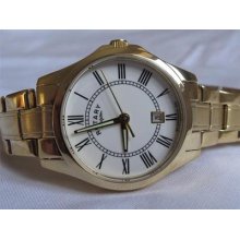 Rotary Ladies Watch White Dial Gold Plated Coloured S/s Bracelet Lb 02794/01.nib
