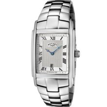 Rotary Watches Men's Silver Textured Dial Stainless Steel Stainless St