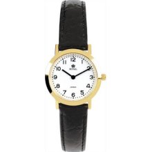 Royal London - Ladies Black Leather Gold Plated Watch - 20005-02