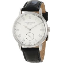 Rudiger Men's R3000-04-001L Leipzig Black Leather Silver Dial Roman Numeral Watch