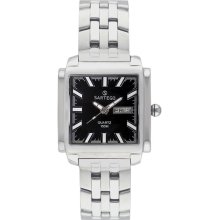 Sartego Men's Square Stainless Steel Dress Watch Black Dial SQQ31