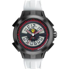 Scuderia Ferrari 'Lap Time' Dual Movement Watch, 46mm White/ Black