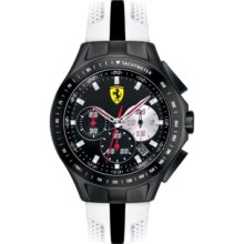 Scuderia Ferrari 'Race Day' Chronograph Watch, 44mm White/ Black