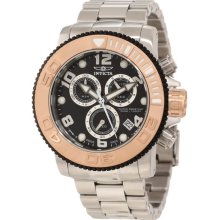Sea Hunter Stainless Steel 50mm Chronograph Rose Gold Bezel Timepiece