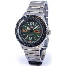 Seiko 5 Green Dial Stainless Steel Automatic Mens Watch SRP349