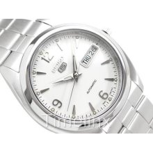 Seiko 5 Mens Automatic Watch White Dial Snx121k - Box & Warranty - Uk