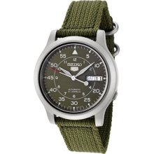 Seiko 5 Snk805k2 Men's Green Nylon Fabric Band Military Automatic Watch