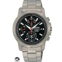 Seiko Alarm Chronograph Men`s Titanium Watch