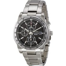 Seiko Brown Dial Stainless Steel Chronograph Mens Watch Sndd05