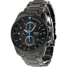 Seiko Chronograph Black Dial Black PVD Stainless Steel Mens Watch SNDD67